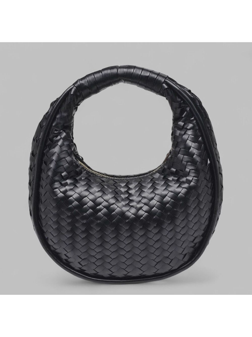 MODA LUXE-Woven Circle Shoulder bag-Black-NWT-Retail $100 - Picture 2 of 11